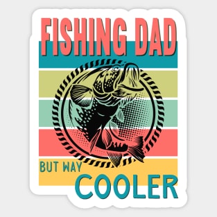 Fishing Dad But Way Cooler Retro Vintage Sunset Sticker